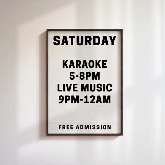 Music Typography Print - Retro Gig Poster Style Wall Art - Modern Trendy Home Decor - Music Prints For Kitchen Living Room Entryway - A2 A3, Unframed Poster Size 12x18 F03.1.21l648