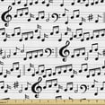thumbnail image 1 of Ambesonne Music Fabric by the Yard Upholstery, Abstract Clef Sheet, 3 Yards, Black White, 1 of 4