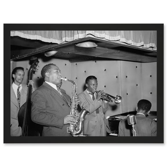 Music Vintage Photo Jazz Parker Davis Group Legends Artwork Framed Wall Art Print A4