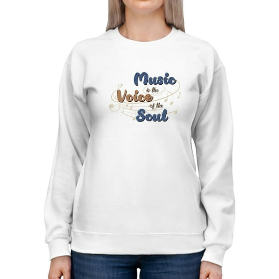 Music Voice Of Soul Text Sweatshirt Women -Smartprints Designs, Female 5X-Large