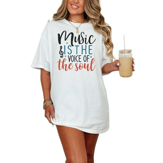 Music Is The Voice of The Soul T-Shirt, Music Lover Gift, Inspirational Music Quote Shirt, Musician Tee, Music Enthusiast Apparel, White Comfort Colors T-Shirt, Small