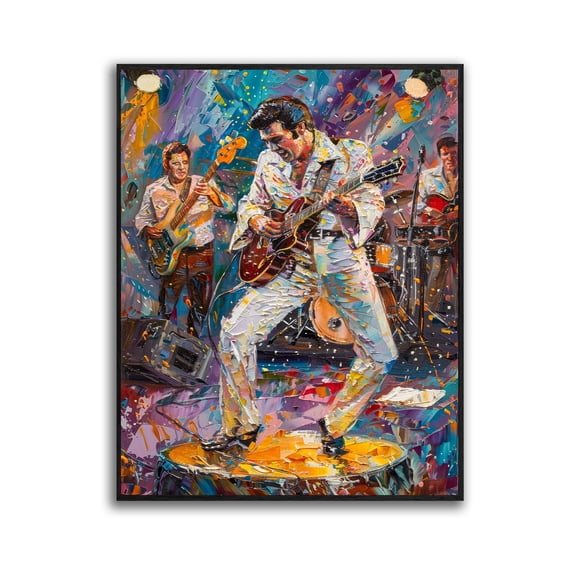 Music Wall Art Elvis On Stage Muisic Room Decor Poster Music Canvas Art For Livingroom Bedroom Office