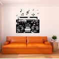 thumbnail image 1 of Music Wall Decal Boombox flower Themed with Musical Notes Bedroom Wall Decal for Children Instrument Cute Themed Room Decal - Size: 20 In x 20 In, 1 of 5