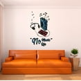 thumbnail image 1 of Music Wall Decal Retro 80s 90s Walkman Cassette Tape Player with Headphones Bedroom Wall Decal for Children Instrument Cute Themed Room Décor - Size: 6 In x 10 In, 1 of 5