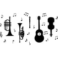 thumbnail image 1 of Music Wall Decals Black Instrument Band Jazz Style Music Studio Interior Decoration Vinyl Art Sticker for Home Studio Living Room Bedroom Kids Room Decorations Wall Sticker Vinyl Transfer Mixed Color, 1 of 7