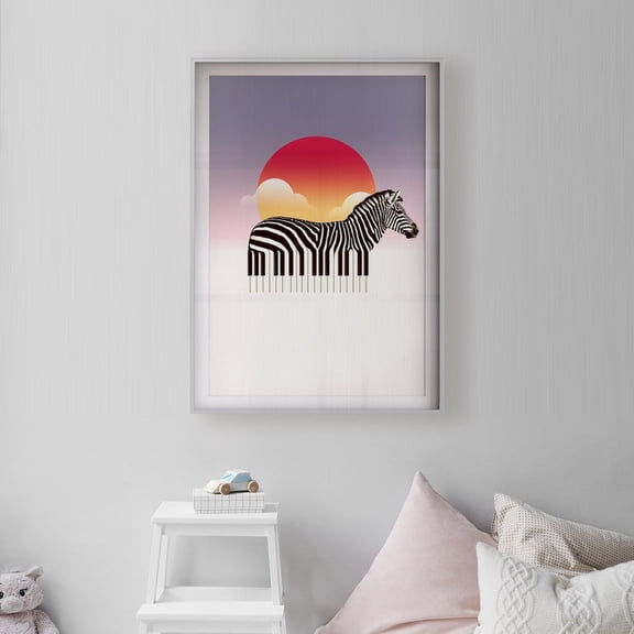 Music Zebra Art Print Funny Piano Keyboard Poster 24x36 UNFRAMED