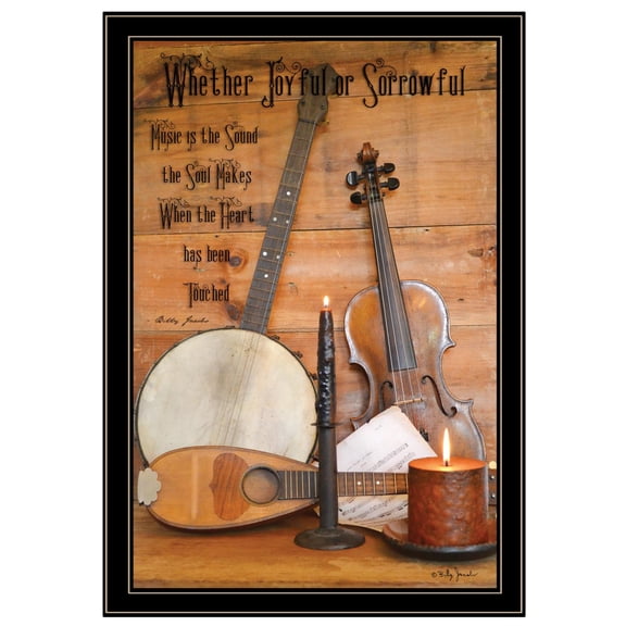 TrendyDecor4U Music By Billy Jacobs Ready To Hang Framed Print BJ1003YGP-704G