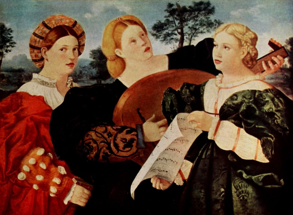 Music in Painting 1948 A Concert Canvas Art - Palma Vecchio (18 x 24)