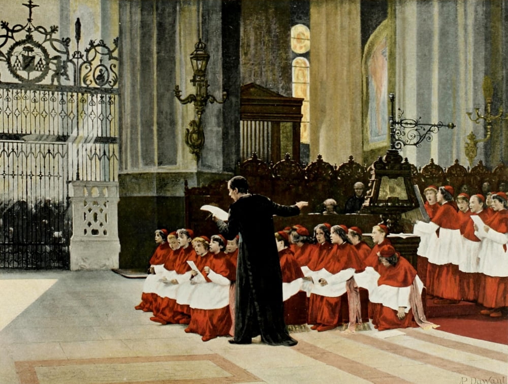 Music of the Modern World 1895 Boys Choir Canvas Art - Albert P Dawant (24 x 36)