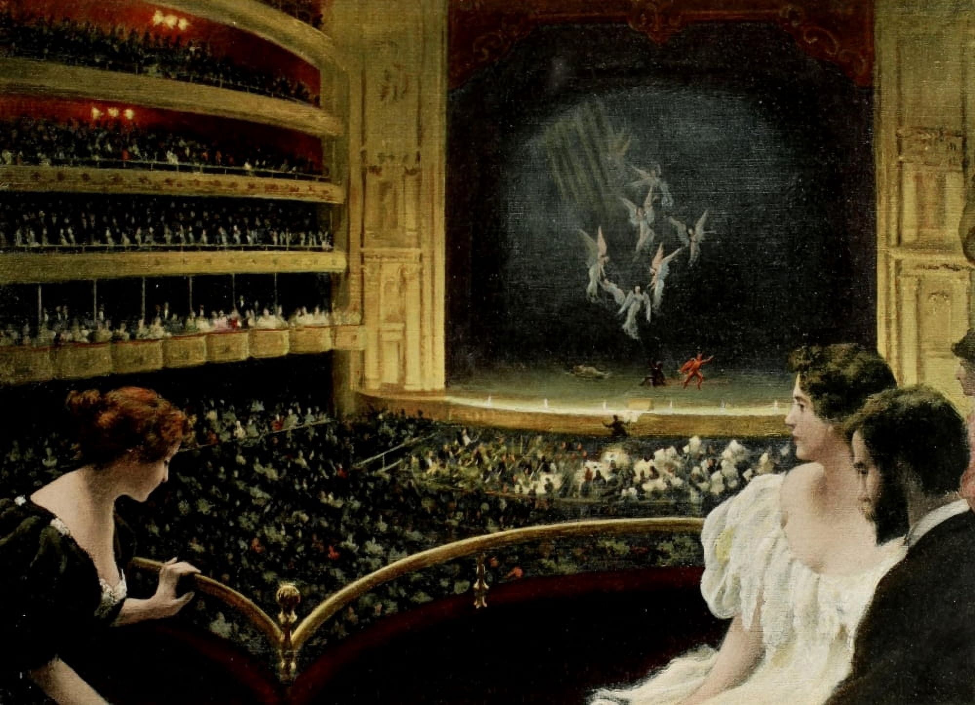 Music of the Modern World 1895 Metropolitan Opera Hse NY Canvas Art - C Curran (24 x 36)