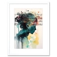 thumbnail image 1 of Music on my Mind Singing in my Head Modern Portrait Watercolour Illustration Artwork Framed Wall Art Print 9X7 Inch, 1 of 5