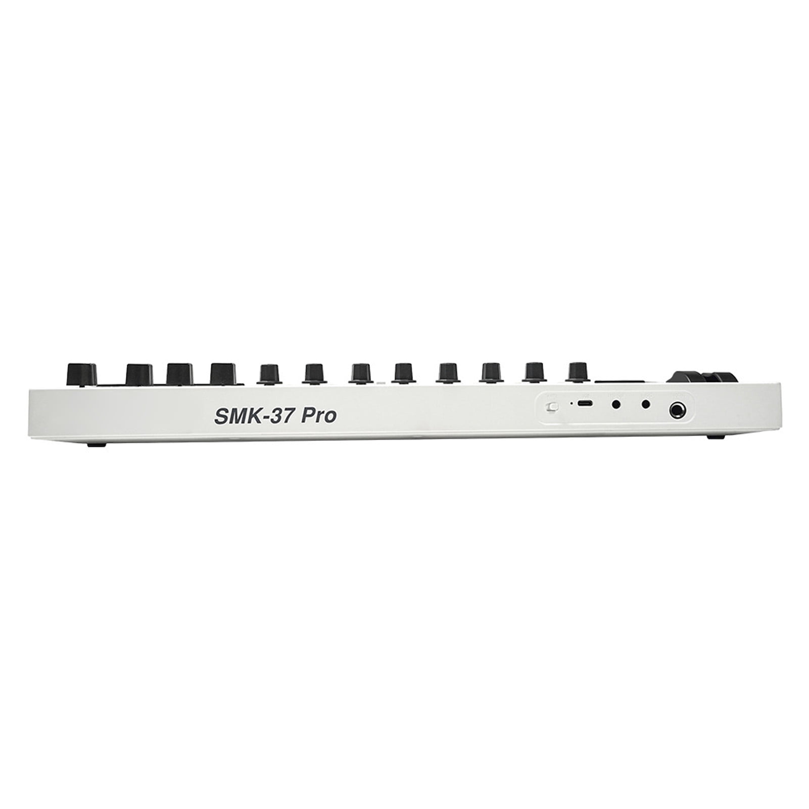Music production controller Midi M- MIDI Keyboard 37-Key with Velocity Sensitivity 16 RGB Backlit Drum Pads 8 Knobs 4 Faders Synthesizer Engine for Music Production