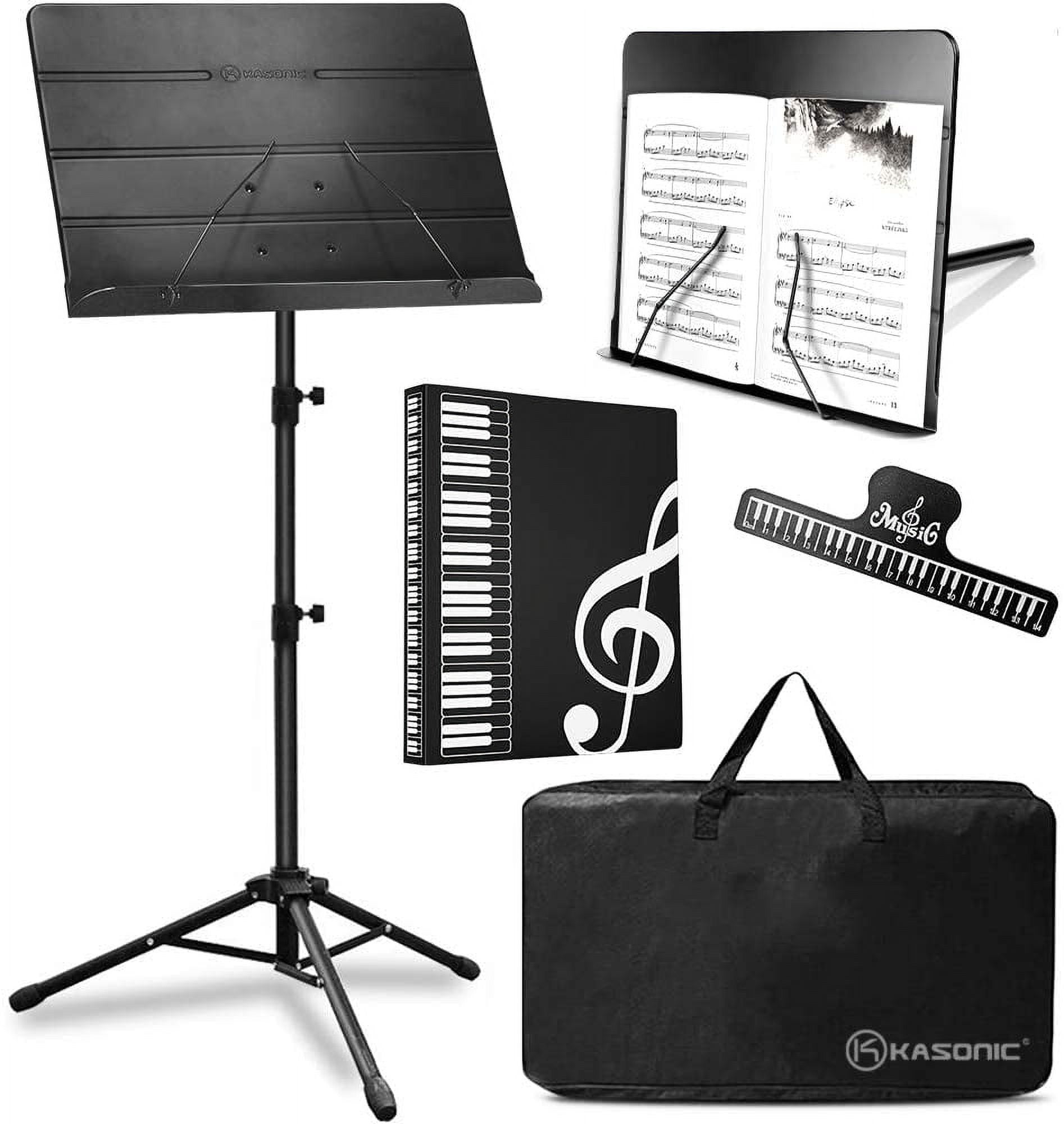Music stand, 2 in 1 DualUse Folding Sheet Music Stand & Desktop Book