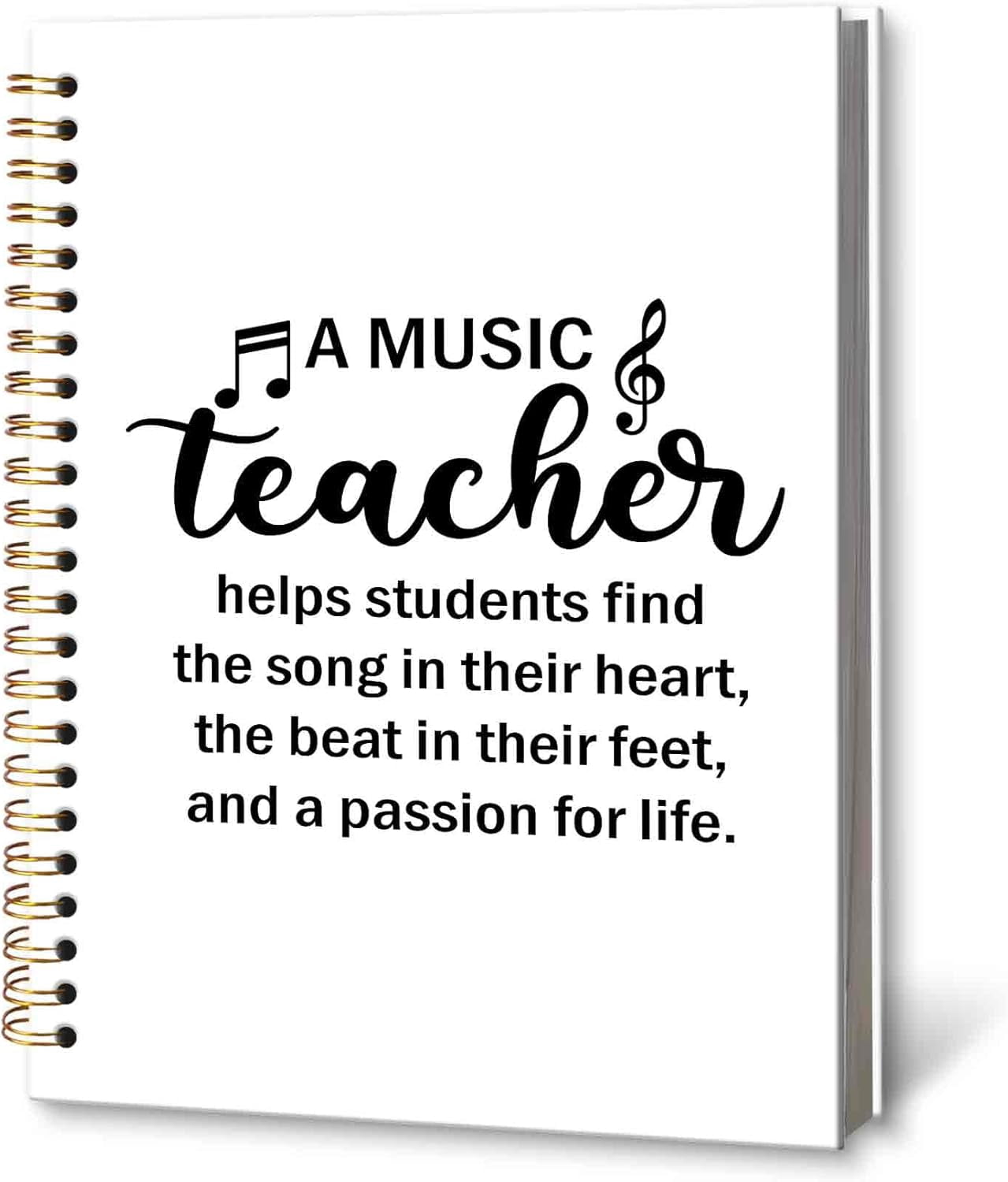 Music teacher notebook diary 5.5x8.3 inches, music teacher gift, songwriting notebook, for writing, hardcover spiral notebook for note-taking