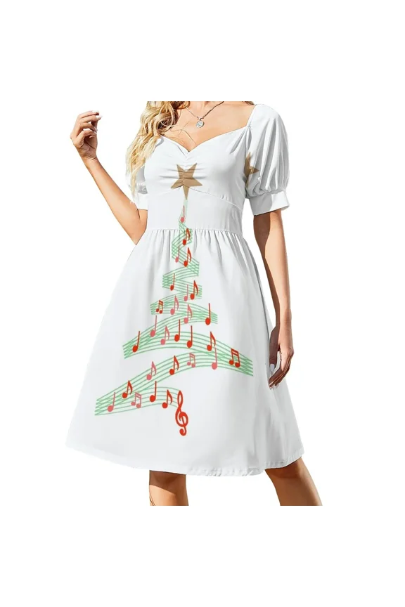 Music tree Sleeveless Dress Summer dresses for women dress