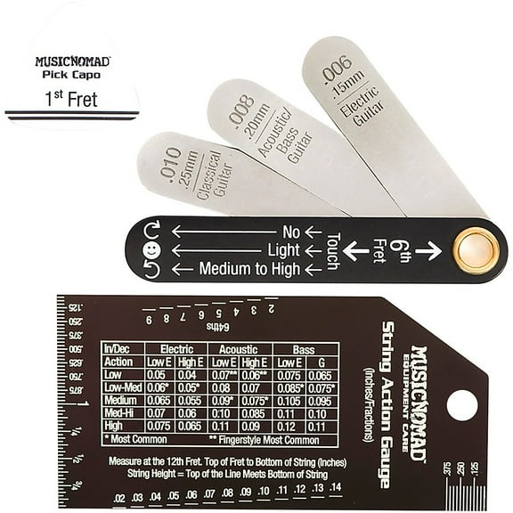 MusicNomad Truss Rod Gauge & String Action Gauge Combo Bundle (MN614)