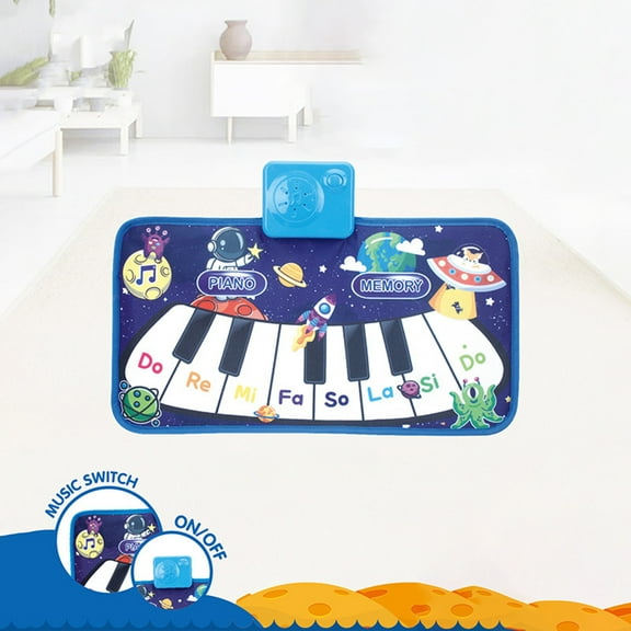 Musical Activity Play Mat Stepping Piano Floor Game Educational Toy Interactive Dance Mat Crawling Activity Center Learning Mat Light Up Sound Effects Sensory Toy Sound Activated Play Mat