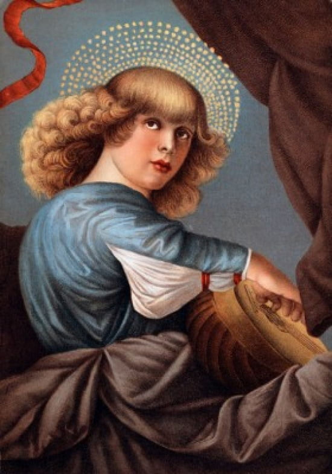 Musical Angel Nostalgia Cards Color Lithograph Canvas Art - (18 x 24)