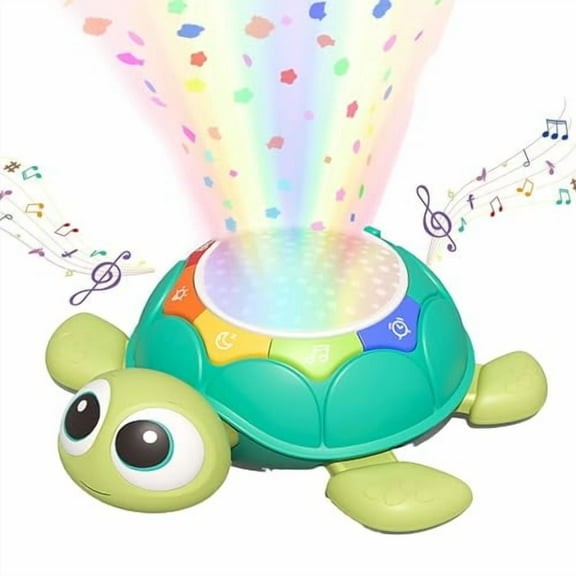 Musical Baby Crawling Toy - Turtle or Elephant Sensory Toy - 5 in 1 Multifunctional with Lighting and Sound,Tummy Time Toy,Gifts for 18+ Months Toddlers Kids (Turtle)