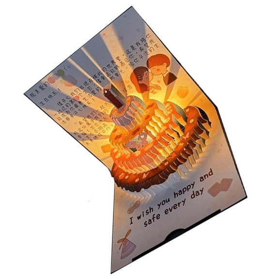 Musical Birthday Card 3D Birthday Greeting Card Light and Sound Birthday Card