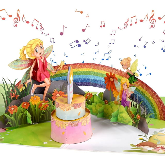 Musical Birthday Card Girl, Pop Up 3D Birthday Card for Daughter