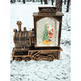 thumbnail image 1 of Musical Christmas Train Snow Globe Lantern, Lighted Santa & Christmas Tree Scene with Rotating Water Snow, USB Plug-In or Battery Operated Holiday Decoration Gift, 1 of 5
