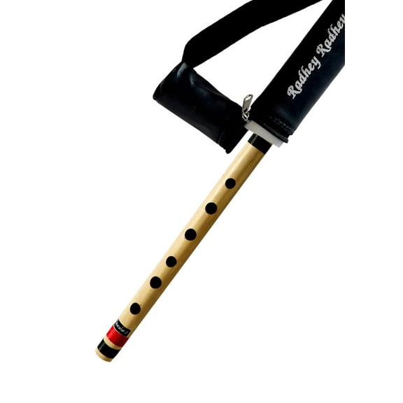 Musical Combo Flutes D Natural 6 Hole (17 Inch) & F Natural 7 Hole (14 Inch) Bamboo Flute Bansuri with Flute Carry Bag Free By Indian Collectible