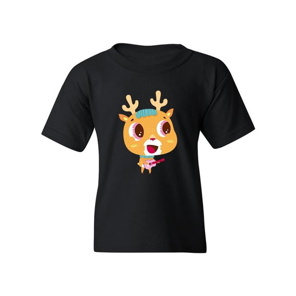 Musical Deer T-Shirt Juniors -Image by Shutterstock, Large