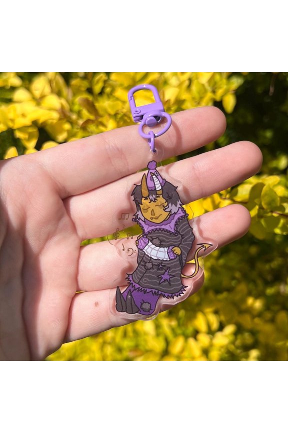 Musical Devil Clown Acrylic Keychain, Clowncore Jester Style