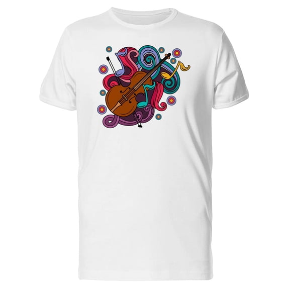 Musical Doodles Violin T-Shirt Men -Image by Shutterstock, Male 3X-Large