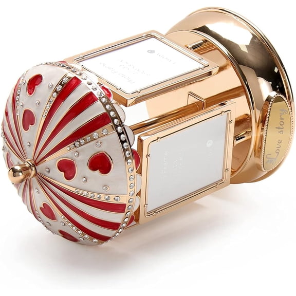 Musical Eight Rotating Music Frame with Engraving - Gold Picture Frame for Home Decoration, Perfect Gift for Wife, Girls, Women, Kids, Girlfriend, Babies