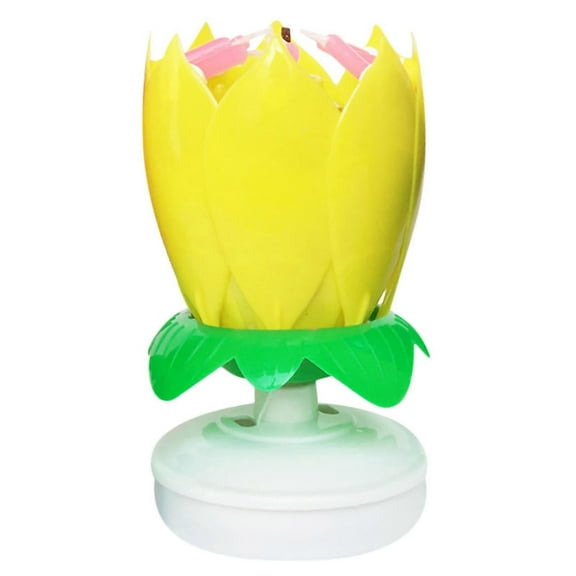 Musical Flower Cake Candles Double Rotating Musical Candles Opens Spins And Plays Cake Decoration For Birthday Party