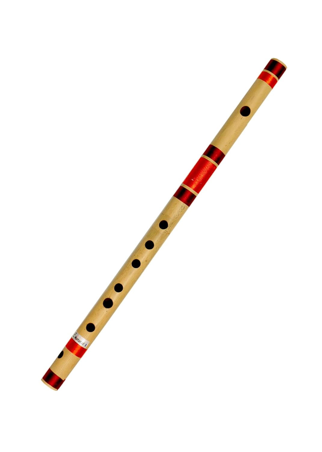 Musical Flutes E Natural Medium 7 Hole Bamboo Flute Bansuri with Flute Carry Bag Free (15 Inch) By Indian Collectible