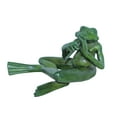 thumbnail image 1 of Nifao Musical Frog Playing Flute Bronze Statue with Green Patina – Home Decor Sculpture, 20"L x 18"W x 12"H, 1 of 9