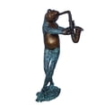 thumbnail image 1 of Nifao Musical Frog Playing Saxophone14" x 9" x 32"H – Outdoor Bronze Fountain, Garden Water Feature, 14"L x 9"W x 32"H, 1 of 12