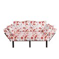 thumbnail image 1 of Musical Futon Couch, Grunge Effect Musical Instruments as Trombone Trumpet and Double Bass, Daybed with Metal Frame Upholstered Sofa for Living Dorm, Loveseat, Vermilion and Black, by Ambesonne, 1 of 4