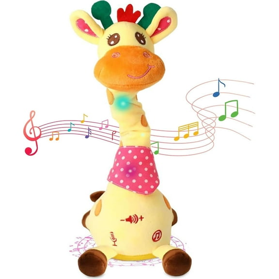 Musical Giraffe Toy, Dancing Giraffe Toy with Talking & Singing Functions, Electronic Light Up Stuffed Animal That Repeats What You Say, Interactive Plush Toy