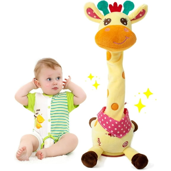 Musical Giraffe Toy – Sings, Dances & Repeats What You Say, Dancing Talking Giraffe Toy, Energetic Twisting Dance, Shining LED Lights, Interactive Voice Imitation & Recording