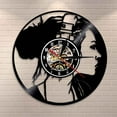 thumbnail image 1 of Musical Girl Headphone Listening To Music Wall Clock Disco Girl Vintage Wall Art Vinyl Record Clock Wall Watch Music Lovers Gift, 1 of 7