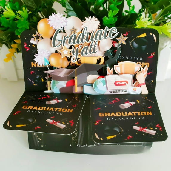 Musical Graduation 3D Pop Up Greeting Card, Handmade Laser Cut Music Box Design, Card for Teacher Student Graduation Ceremony, College High School Graduate