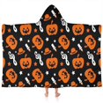 thumbnail image 1 of Musical Halloween Icons Pattern Hooded Bath Towel，60"x35" for Ages 3 To 12 Kids, Quick Dry Lightweight Soft Microfiber Hood Beach Towel Cover Up for Kids, 1 of 7