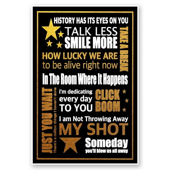 Musical Hamilton Quote Lyrics Canvas Poster Broadway Musical Positive Inspirational Affirmations Wall Art Decor for Office Classroom Livingroom Bedroom