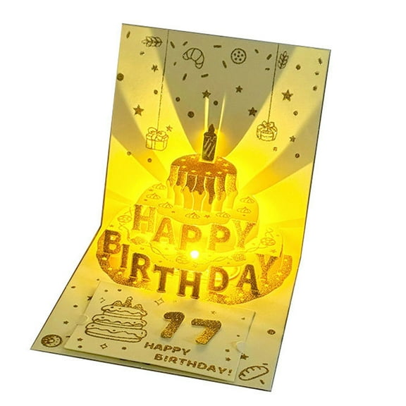 Musical Happy Birthday Card With Light and Sound Birthday Greeting Card Light and Music Birthday Card for Kid Adult
