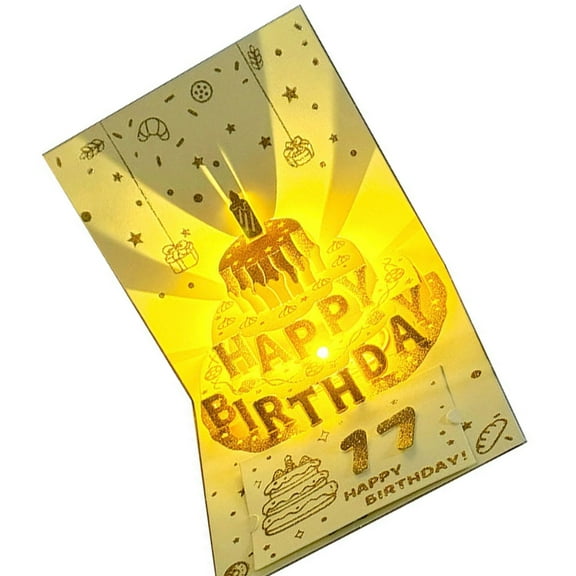 Musical Happy Birthday Card With Light and Sound Birthday Greeting Card Light and Music Birthday Card for Kid Adult