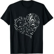 Musical Heart Singer Composer Musician Songwriter Music T-Shirt Black