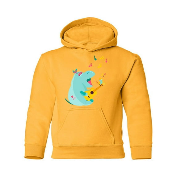Musical Hippo Hoodie Juniors -Image by Shutterstock, x-Large