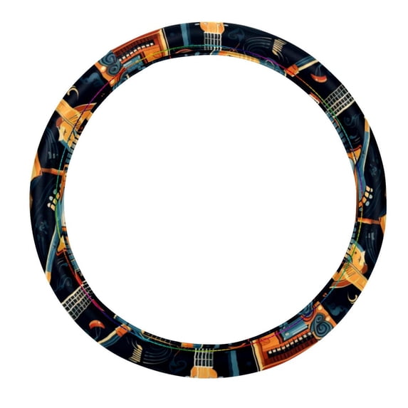 Musical Instrument 14.5 Inch Printing PVC Leather Car Wheel Cover: Auto Accessories Steering Wheel Covers