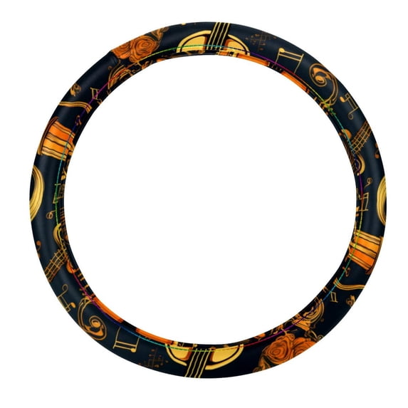 Musical Instrument 14.5 Inch Printing PVC Leather Car Wheel Cover Steering Wheel Covers Auto Accessories