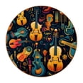 thumbnail image 1 of Musical Instrument 6Pcs Round Microfiber Leather Car Coasters, 11x11 cm/4.3x4.3 in Size, Cup Holder Mat for Drinks, Absorbent Car Accessories, 1 of 6