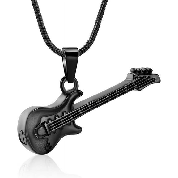 Guitar Urn Necklace for Ashes for Women Men Stainless Steel Cremation Jewelry Memorial Jewelry for Loved One